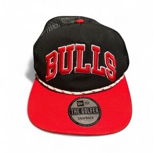 New Era Chicago Bulls Golfer Throwback Black/Red Snapback Hat